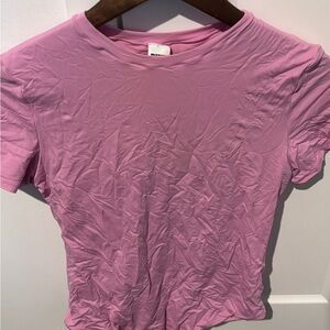 PINK Victoria's Secret Light Pink Short Sleeve Body Suit